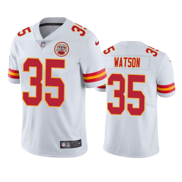 Men's Kansas City Chiefs #35 Jaylen Watson White Vapor Untouchable Limited Stitched Football Jersey